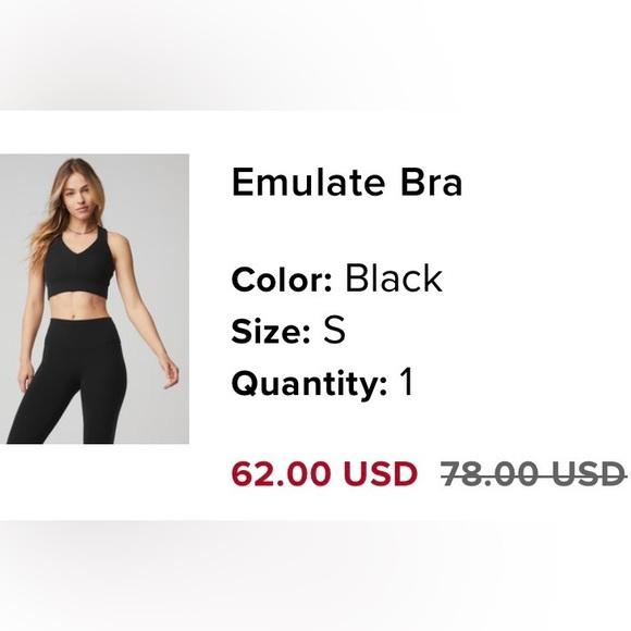 ALO Yoga Emulate Bra in Black - Picture 4 of 4